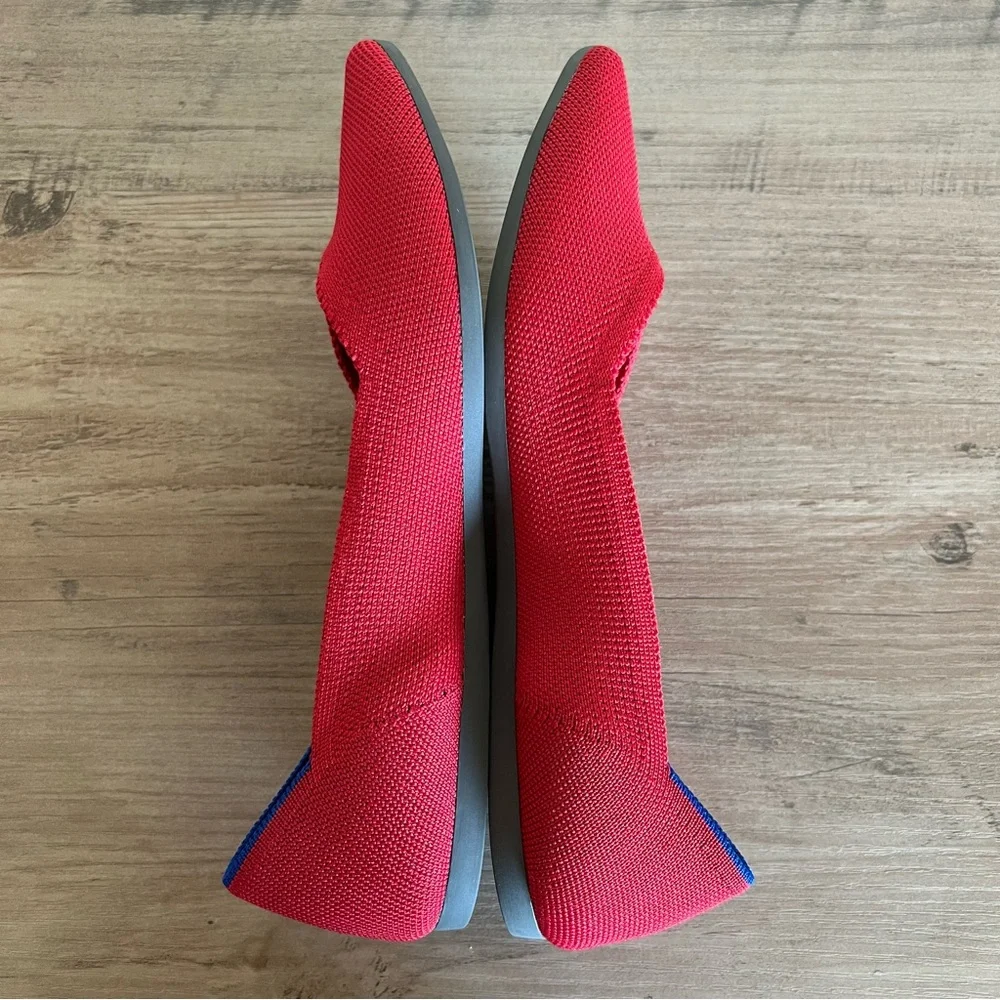 Rothy’s The Point Red Flats Women’s Size 7.5 Slip On Casual Washable Lightweight - Picture 3 of 10